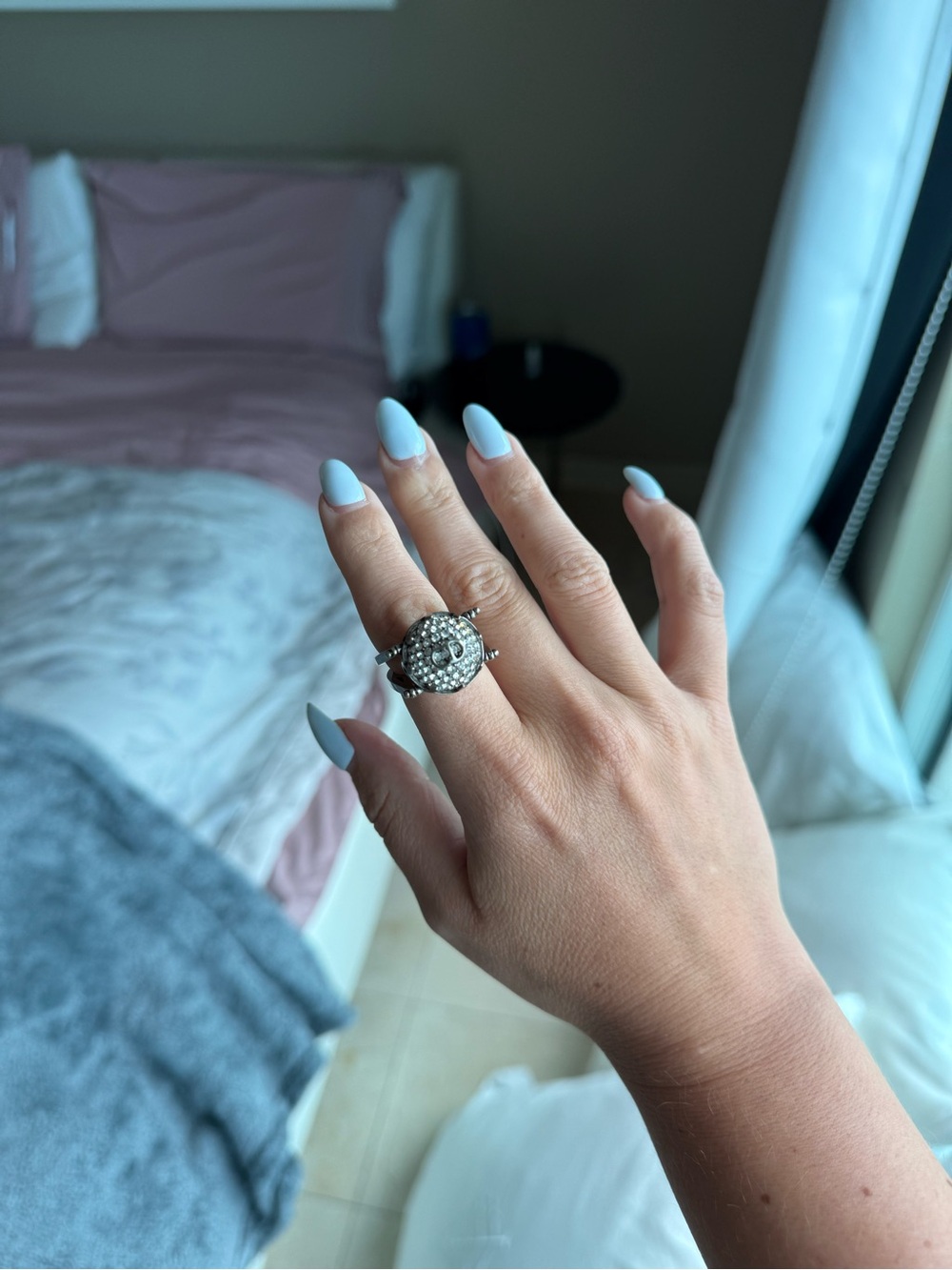 Silver Crystal Cluster Statement Ring - Silver